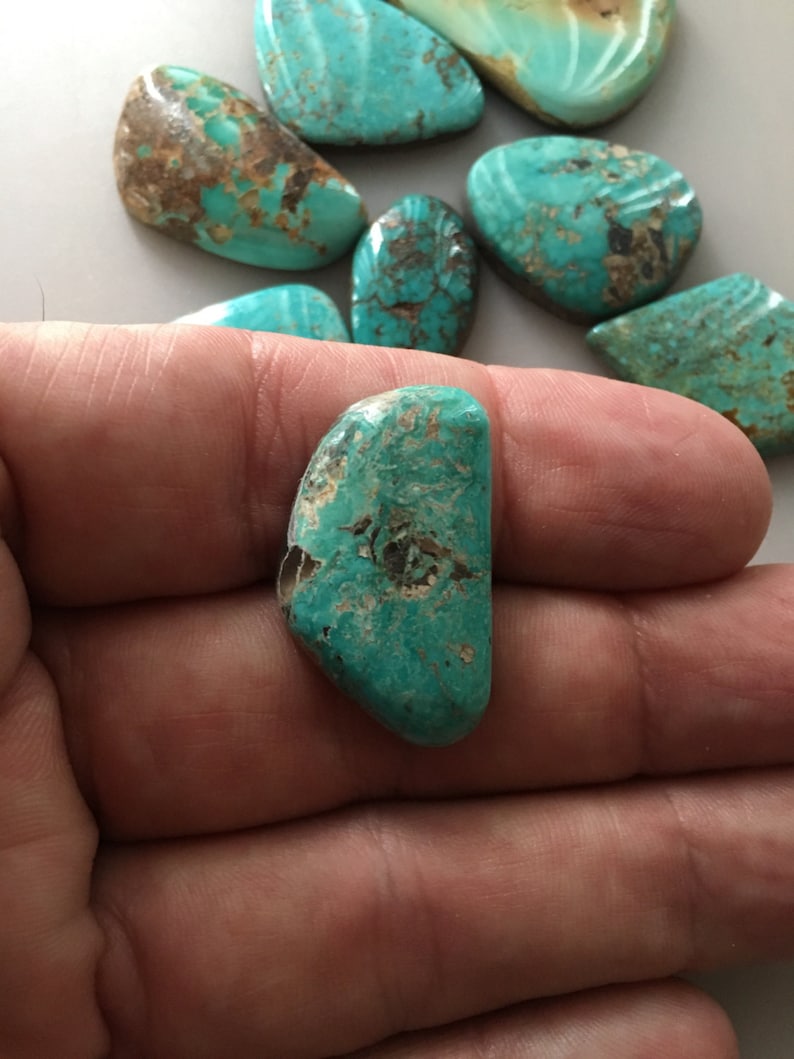 PM206 Pilot Mountain Turquoise Cabochon Natural 33.5 Carat Cab Stone Untreated Gemstone Gems