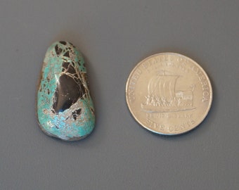 Natural Turquoise Blue Green Black Cabochon from the Southwest Natural 19.5 Carats Cab Stone Lot Untreated Gemstone Gem Grade M46