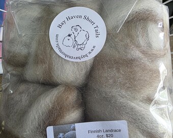 Finnsheep Roving Brown/White Striped