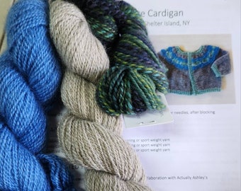 Sylvan Lodge Cardigan Denim & Grey