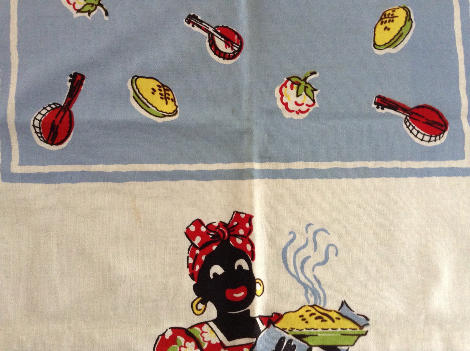 Vintage Black Americana Tablecloth 1940's 1950's Etsy