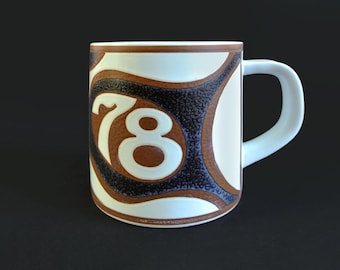 Royal Copenhagen ceramic annual mug 1978. Designed by Bo Kristiansen. Denmark. 1970's. Large size.
