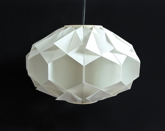 Hoyrup Facett plastic pendant lamp. Designed by Lars Schiøler. 1970's. Large size. Danish design.
