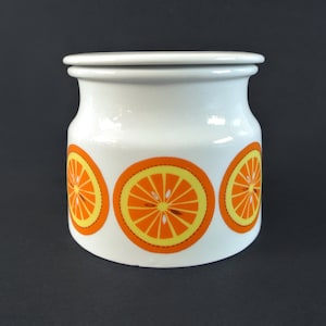 Arabia Pomona Raija Uosikkinen orange jam jar. Finland. 1960&#39;s.