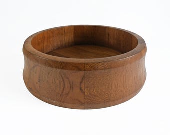 Kjeni XL staved teak bowl. Denmark. 1960's. Danish modern design.