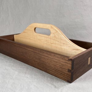 Classic Handmade Walnut and Maple Toolbox