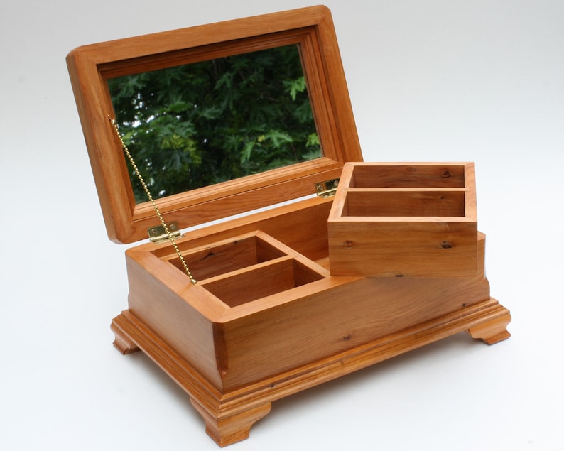 Wood jewelry box wooden jewelry box keepsake box felt lined Etsy