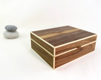 Handmade walnut and maple Jewelry box