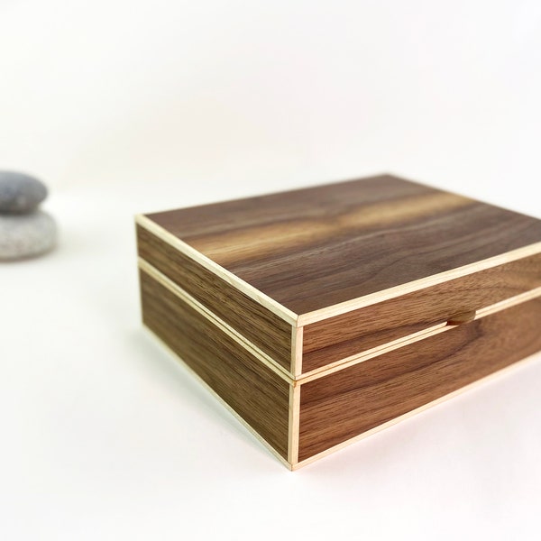 Handmade walnut and maple Jewelry box