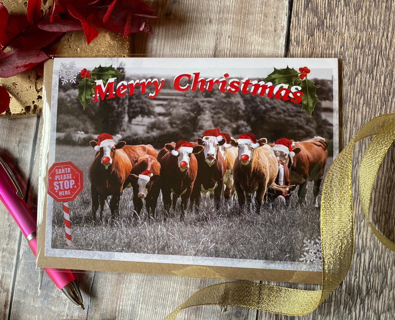 Cows Christmas Card Farming Christmas Card Farm Xmas Card Etsy
