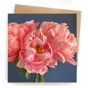 Carte de voeux pivoine - carte d'anniversaire pivoine - carte pour maman - carte de fleurs pour maman - carte d'anniversaire femme - carte de voeux fleur de pivoine - floral