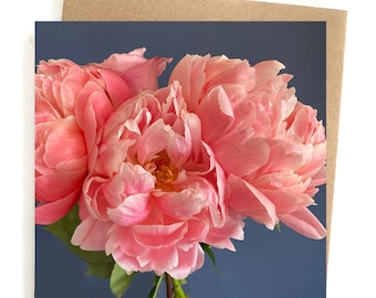 Peony Flower Birthday Card - Floral Birthday Card - Flower Card - Card ...