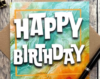 Birthday Card: fun brightly coloured birthday card - birthday card for friend
