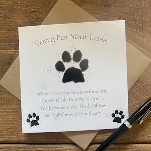 Gecondoleerd met het verlies van je hond kaart - kaart voor honden - gepersonaliseerde kaart voor verlies van hond