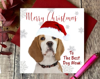 Beagle Christmas card - Christmas card with beagle on - beagle Christmas- Christmas card - personalised beagle christmas card