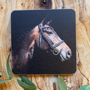 Horse drinks coaster - cork backed drinks coaster with horse - Horse gift - horse drinkware - Brown horse gift - horse coaster