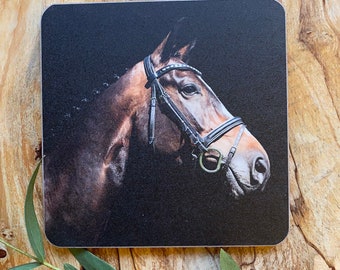 Brown Horse Coaster: Cork Backed Drinkware, Horse Lover Gift