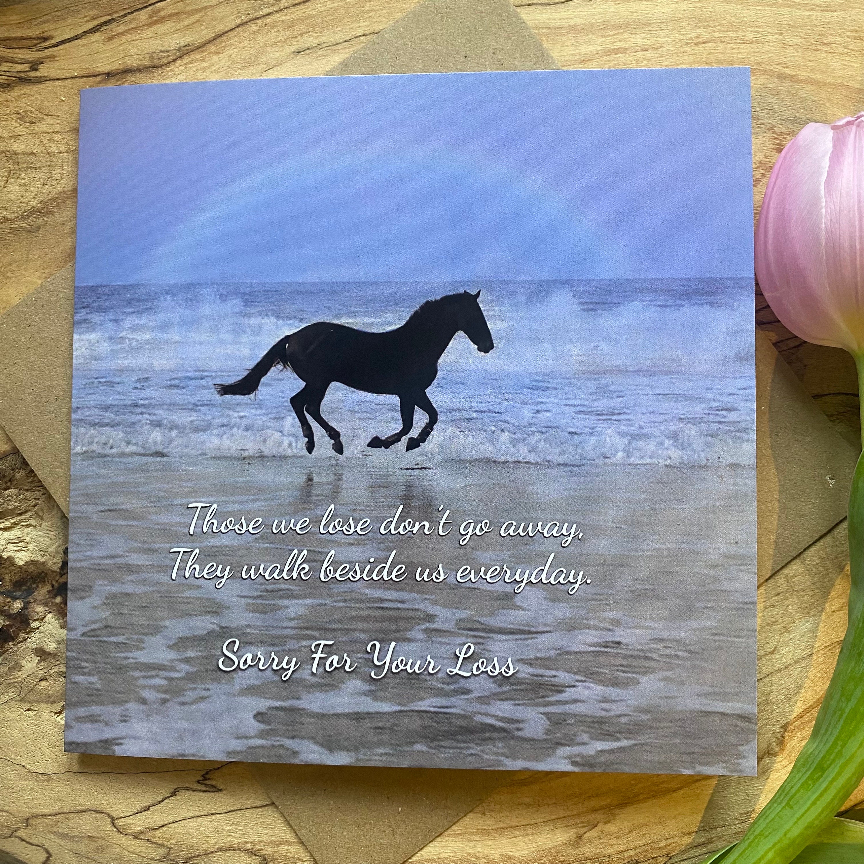 Horse Sympathy Card: Beach Rainbow Bereavement Card - Etsy Denmark