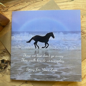 Avec carte de sympathie cheval - carte de perte de cheval - les chevaux restent dans notre coeur et notre âme carte de sympathie - carte de sympathie cheval