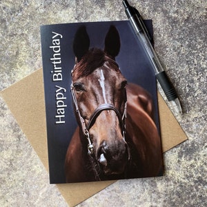 Horse birthday card - stunning birthday card with horse on - horse card - horse lover birthday card