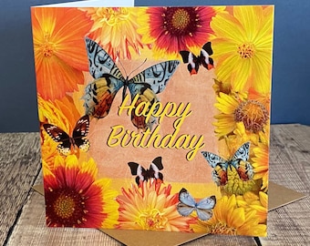Biglietto Di Compleanno Per Nipote – Fiori E Farfalle, Floreale Con Busta - 6
