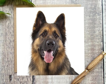 German Shepherd Dog Card: Handsome Pup, Blank Inside