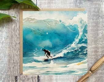 Big Wave Surfing-wenskaart: cadeau surfer Lover, surfkaart