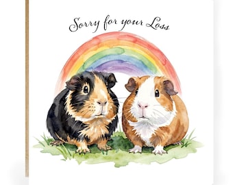 Guinea Pig Loss Sympathy Card: guinea pig Condolences, Personalised Option