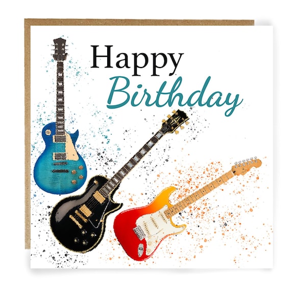 Guitar Birthday Card: Musician Greeting Card - Guitar Player