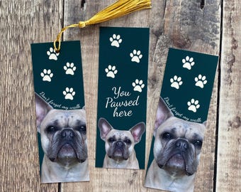 French Bulldog Bookmark: Velvet Laminated Dog Lover Gift