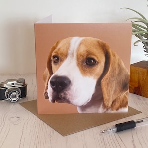 Carte de voeux Beagle - carte chien beagle - portrait beagle - carte d'anniversaire beagle - carte d'amant de chien beagle