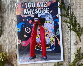 You are awesome greeting card - greeting card with you are awesome written on the front - feel good card - cheer a friend up card