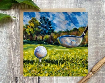 Carte de voeux de golf, carte de golf, carte d'anniversaire de golf, carte d'anniversaire de golf pour lui, carte de golf pour toutes les occasions, carte de remerciement de golf