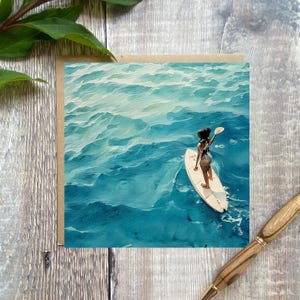 Carte de voeux de stand up paddle - carte de SUP, carte d'anniversaire de sup - carte d'anniversaire de stand up paddle - carte de paddle