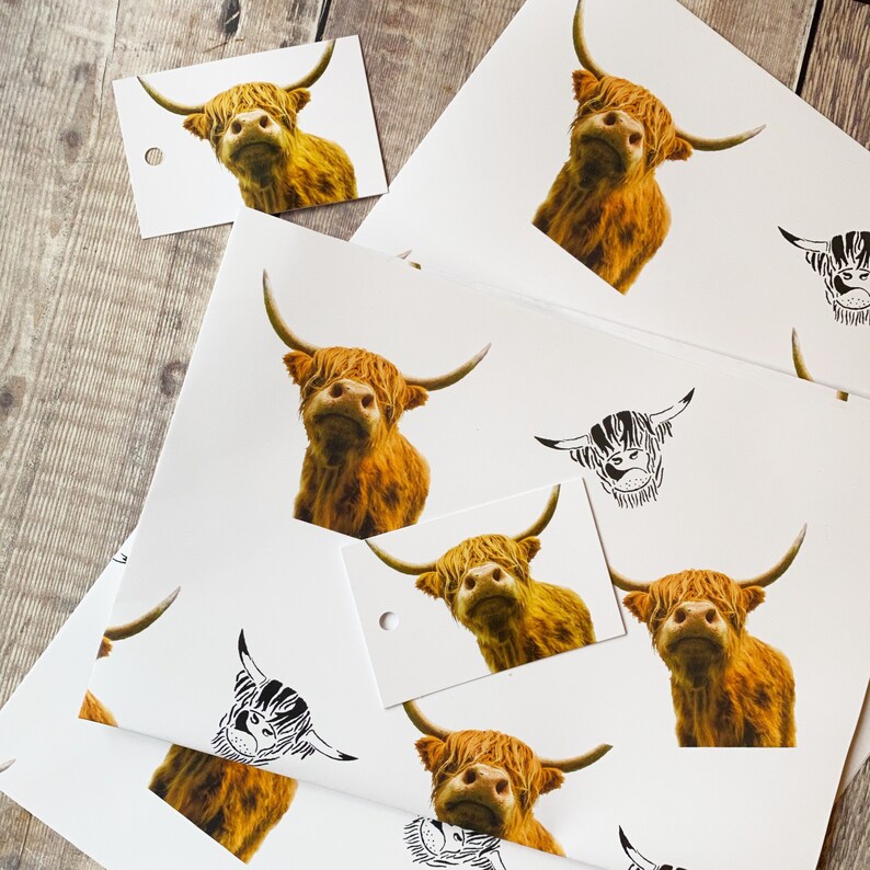 Highland Cow Wrapping Paper Highland Cow Gift Wrap Etsy UK