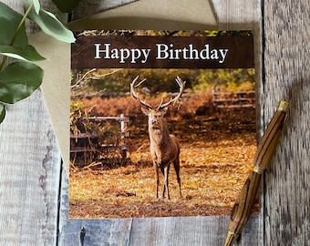 Stag Birthday Card: British Wildlife, Country Theme