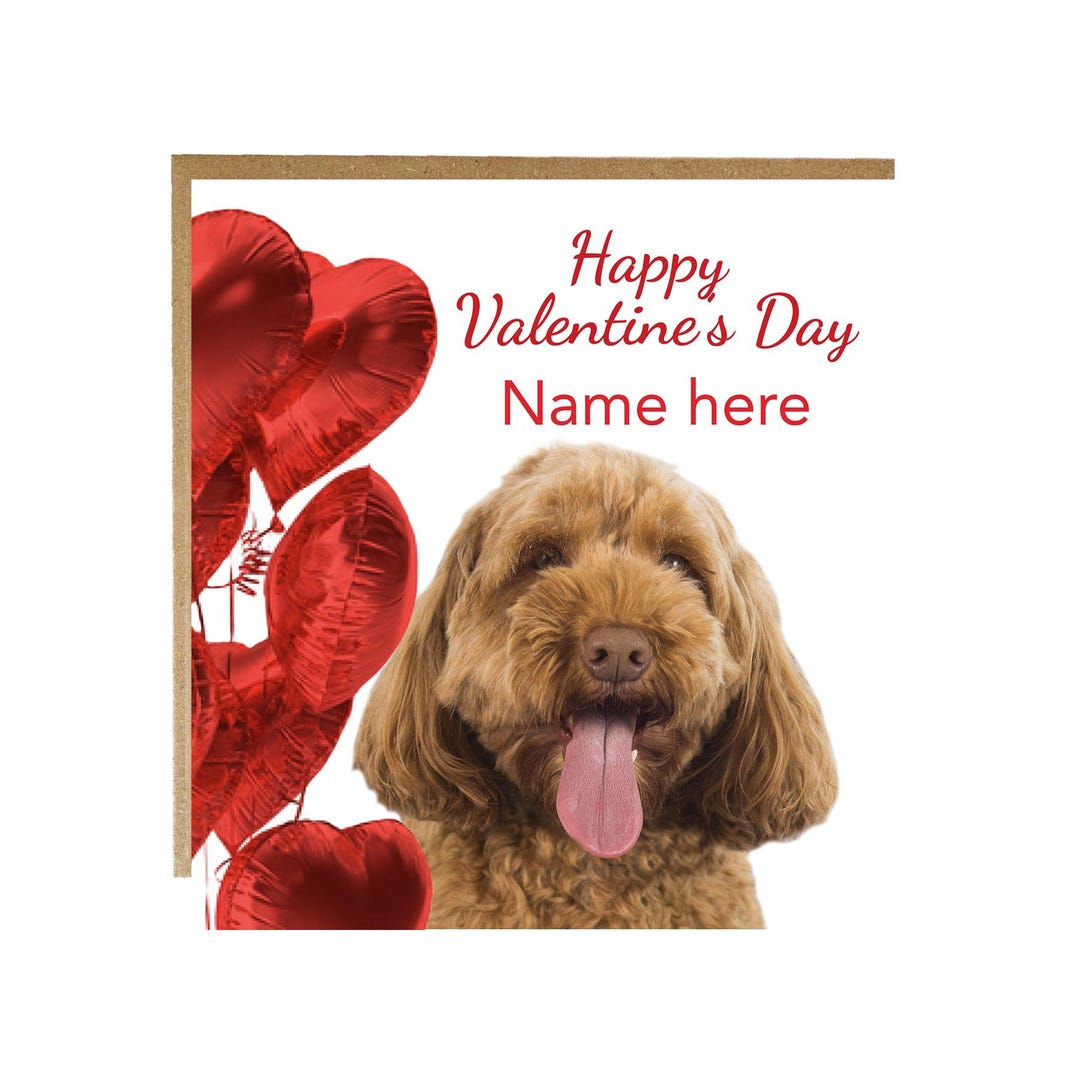 Cockapoo Valentines Day Card - Cockapoo Dog Card - Dog Valentine's Day ...