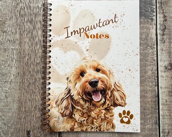Cockapoo A5 notebook-  Stationery Gift - Cockapoo notebook gift - A5 notebook