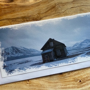 Carte de vœux Svalbard - carte de vœux enneigée - carte d’anniversaire snowscene carte de déménagement