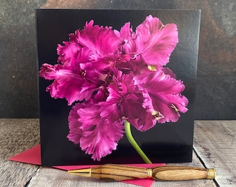 Pink Tulip Greeting Card,| Floral Greeting Card ,Botanical Greeting Cards, Floral Birthday Card , Tulip Note Cards , Thank You card