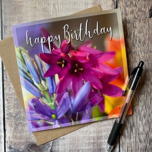 Carte de joyeux anniversaire - carte d'anniversaire florale - carte d'anniversaire pour maman - carte d'anniversaire fleurie