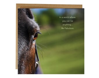 Carte de voeux cheval - soyez fabuleux cheval carte - carte de voeux pour amoureux des chevaux - soyez fabuleux citation carte de voeux