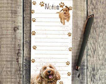 Cockapoo Dog Magnetic Shopping List: Fridge Notepad