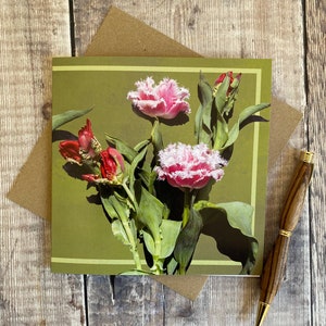 Parrot Tulip Greeting card - Flower card - Tulip birthday card - card for mum - tulip card - tulip birthday card - fine art card