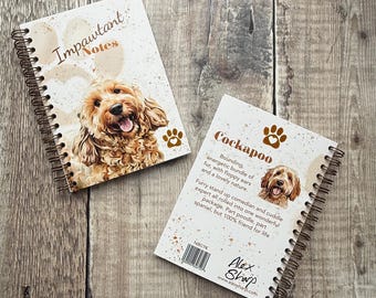 A6 cockapoo notebook-  Stationery Gift - Cockapoo notebook gift - A6 notebook