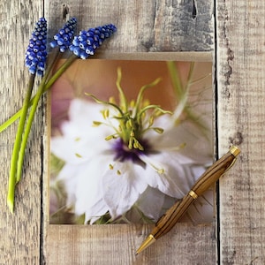 Carte de voeux fleur - carte nigelle dans la brume - carte fleur - carte d'anniversaire fleur - carte pour maman