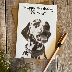 Happy Birthday card - Dalmatian happy birthday card - Dalmatian dog card - from the dog card - dog birthday card - card for him