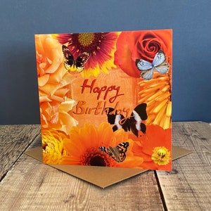 Carte de joyeux anniversaire - carte d'anniversaire florale - carte d'anniversaire pour maman - carte d'anniversaire fleurie