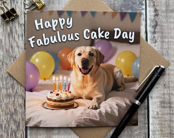 Labrador birthday Greeting Card: fun labrador card - Blank Inside, suitable for All Occasions