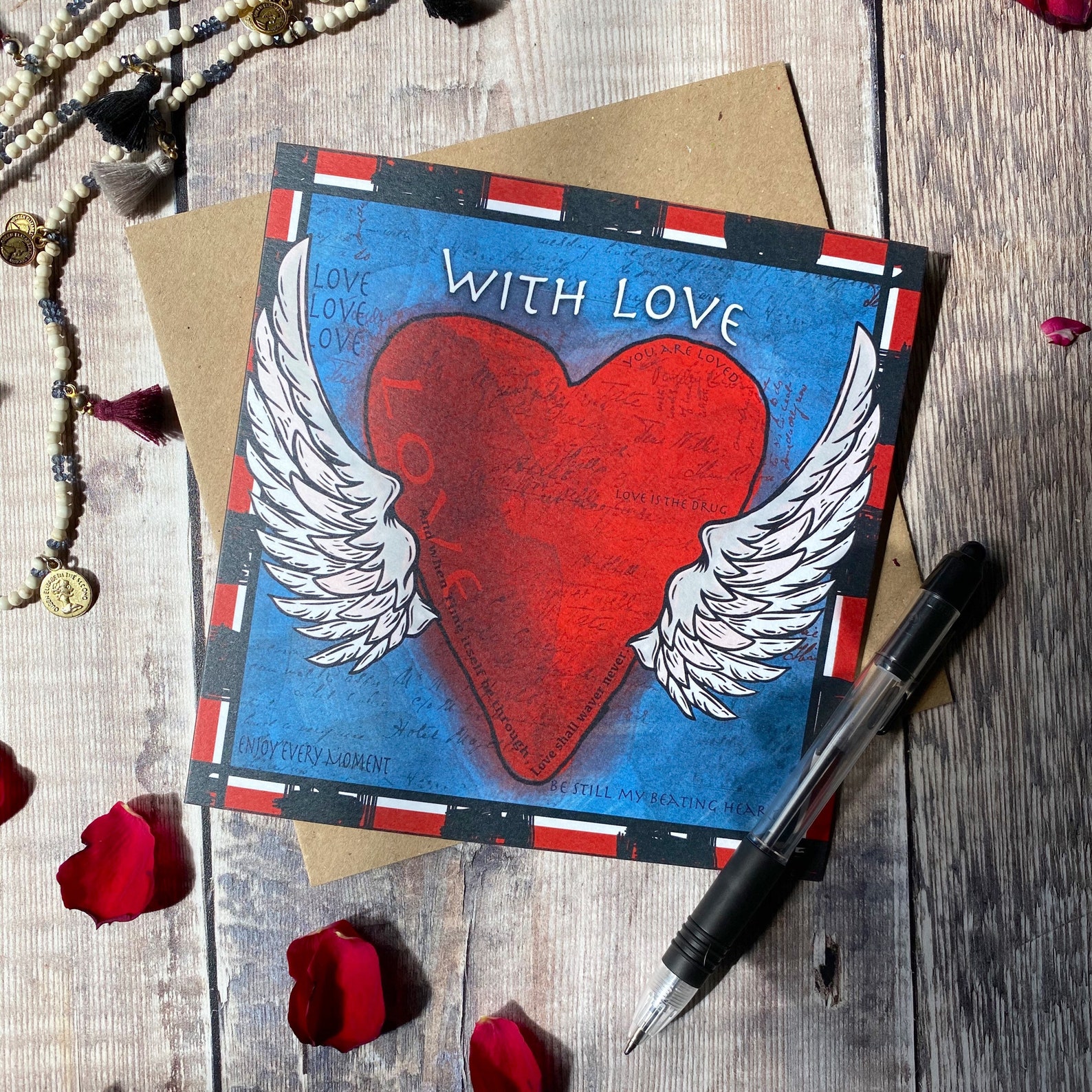 Mit Liebe Grußkarte mit Liebe Karte Herz Liebe Karte | Etsy